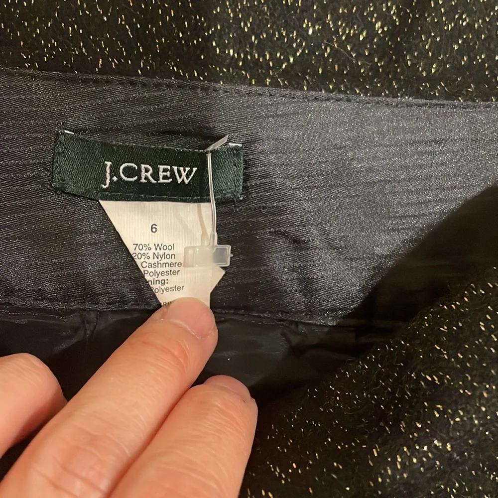 J. Crew Black and Gold Metallic Pencil Skirt 6 - Picture 2 of 2
